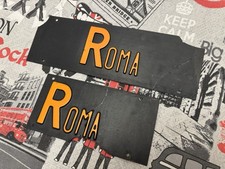 Set 2 Targhe ROMA sigla provincia targa auto italian license plate vintage Italy
