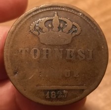 Moneta 5 Tornesi 1827, Regno