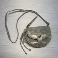 Borsa Jerome Dreyfuss Momo in pelle metallizzata argento tracolla rara