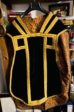 ANTICA ORIGINALE PIANETA NERA PARAMENTI SACRI LITURGICI MESSA IN VELLUTO