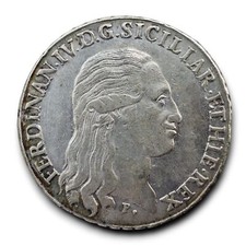 Napoli rara e stupenda piastra 1798 corona rigata Ferdinando IV Borbone
