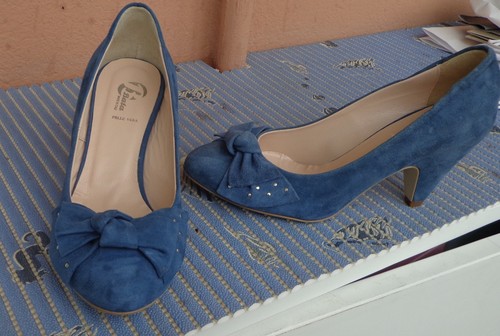 Scarpe vera pelle bata blu - vera,