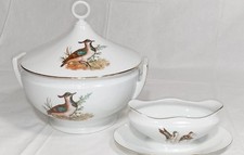 Ginori Zuppiera Porcellana Caccia+Salsiera Richard Ginori Anni 50