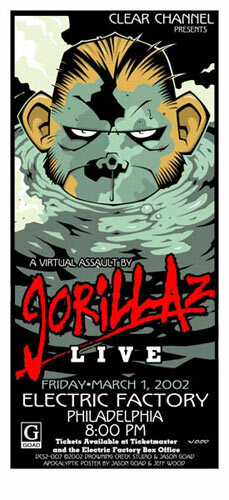 Gorillaz raro poster - gorillaz,