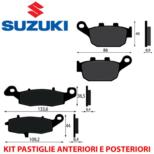 Kit pastiglie freno anteriori - kit,