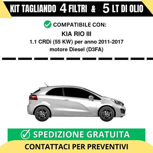 Tagliando per kia rio - per, 1.1