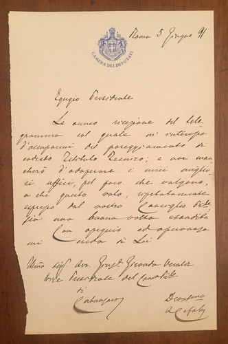 Lettera autografa antonio - lettera,