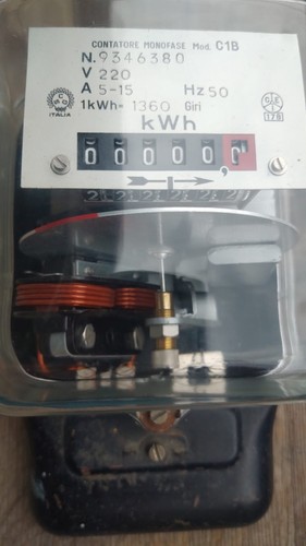 Contatore antico enel vetro - contatore,