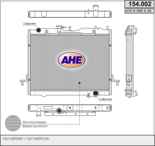 Ahe 154 002 radiatore - ahe, 154.002