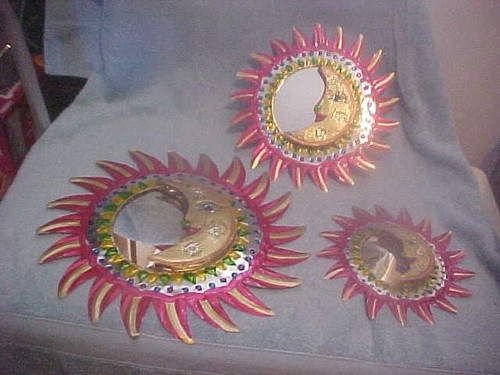 Set specchio parete celeste - specchio,