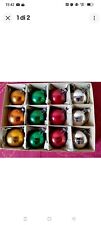 12 Antiche Palline In Vetro Per Albero Di Natale Addobbi Vintage anni 60/70 