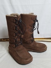 FitFlop - vera pelle di pecora - Mukluk - stringati - stivali invernali marroni shearling - UK 5