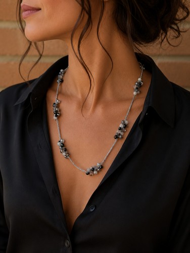 Collana uncinetto lurex - collana,