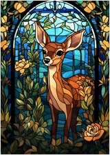 Puzzle Bambi in vetro colorato