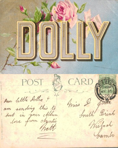 Vintage postcard dolly name - dolly,