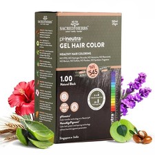Colore Di Capelli In Gel Sacre Erbe, Ombra Nero Naturale 180ml