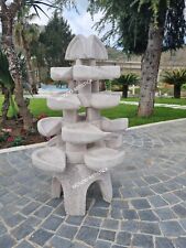 GIOCO D'ACQUA CASCATA CON ELICHE PER FONTANA LAGHETTO DA GIARDINO IN CEMENTO H93