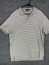 Polo Ralph Lauren uomo XL vestibilità classica polo a righe grigio bianco pony