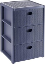 Cassettiera blu 3 cassetti mobile per bagno cucina ufficio porta oggetti casa