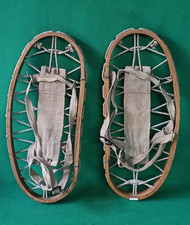 ANTICHE VECCHIE CIASPOLE RACCHETTE DA NEVE IN LEGNO E CORDA VINTAGE. DC89