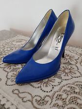 Decoltè Chiuse Scarpe Donna Sexy 37 Usate Tacco Spillo 11 Alto High Heels Blu