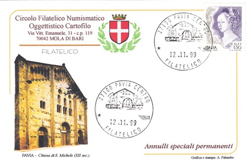 Cartolina pavia centro con - ,