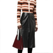 Donna Pelle Gonna Midi