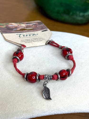 Bracciale terra corda rossa - bracciale,