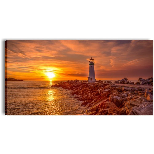 Quadro mare faro 90x45 - quadro,