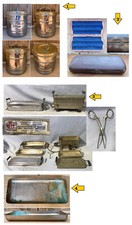 Lotto attrezzi medici scatole medicine farmacia sterilizzatore porta siringhe