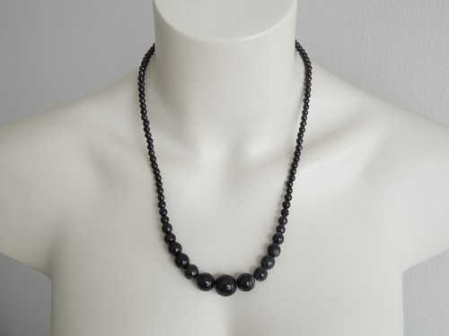 Collana vintage vetro - in, nera
