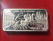 LINGOTTO ARGENTO 60 GRAMMI 925 INTERCOINS OLIMPIADI MONACO MÜNCHEN 1972