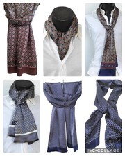 sciarpa uomo PURA SETA 100% ascott foulard tubolare doppio tessuto