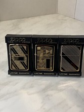 ZIPPO LIGHTER  GOLD  PLATE SERIES SET 3 PIECES  1994 NEW NUOVO