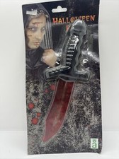 coltello gioco halloween con sangue finto liquido pugnale carnevale