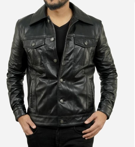 Men trucker jacket real - jacket,
