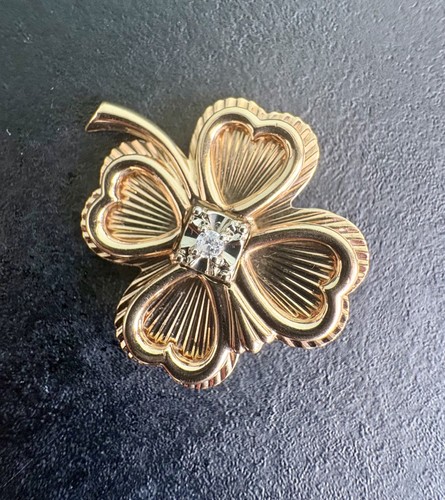 Spilla quadrifoglio oro 10k - spilla,