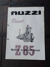 FOGLIO PUBBLICITARIO motore marino MUZZI DIESEL Z85 originale dell'epoca 1957