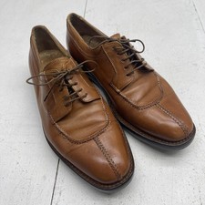 Lidfort Barney's New York Brown Stitched Laced Up Dress Shoes Mens Size 9