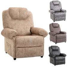 HOMCOM Poltrona Relax Reclinabile Manualmente in Tessuto con Imbottitura