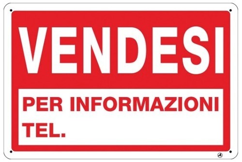 Cartello vendesi targa - vendesi, segnale