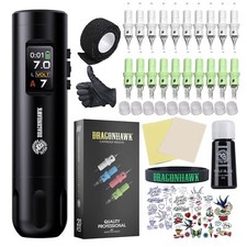 Dragonhawk X7 Kit Penna Tatuaggio Wireless Macchina per Tatuaggi Rotante Cartucce 20pz