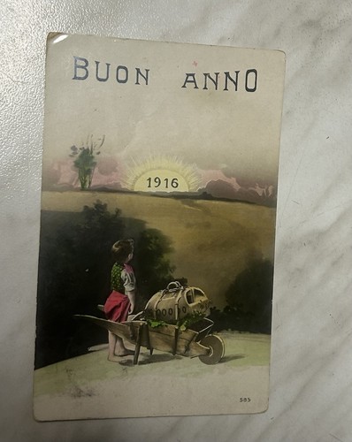 Cartolina buon anno 1916 - buon, fp