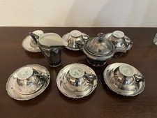 Servizio da caffè vintage in porcellana argentata Bavaria