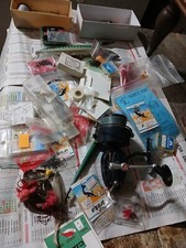 lotto attrezzatura per pesca con mulinello d,epoca