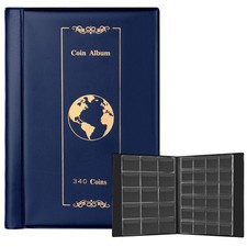 Raccoglitore Monete 340 Tasche Album Porta Monete Da Collezione 2 Euro 4.5x4.5Cm