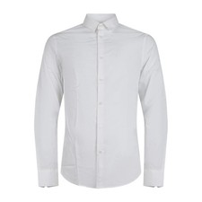 Armani Exchange - Camicia bianca con logo ricamato sul petto per uomo