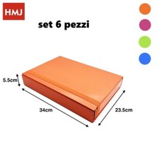 x 6 Cartelline Portadocumenti Cartelle Molla Colorate Custodia Folder 5cm hmj