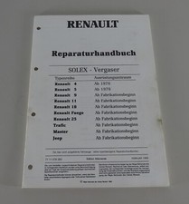 Manuale di Riparazione Zenith Carburatore per Renault 4/5/9/11 Ecc. Stand 02/