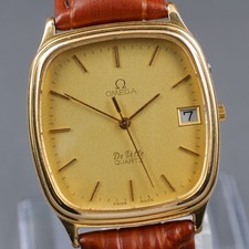 Orologio Uomo Vintage N MINT Anni 70 Omega DeVille Qz Cal.1332 Oro Data...